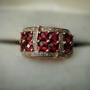 Genuine garnet ring